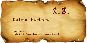 Kelner Barbara névjegykártya